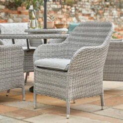 LG Outdoor Monte Carlo Stone 6 Seat Dining Set With Weave Lazy Susan & 3m Parasol -Garden Tools Shop 7815125 mcst set3 3 2 3 1000