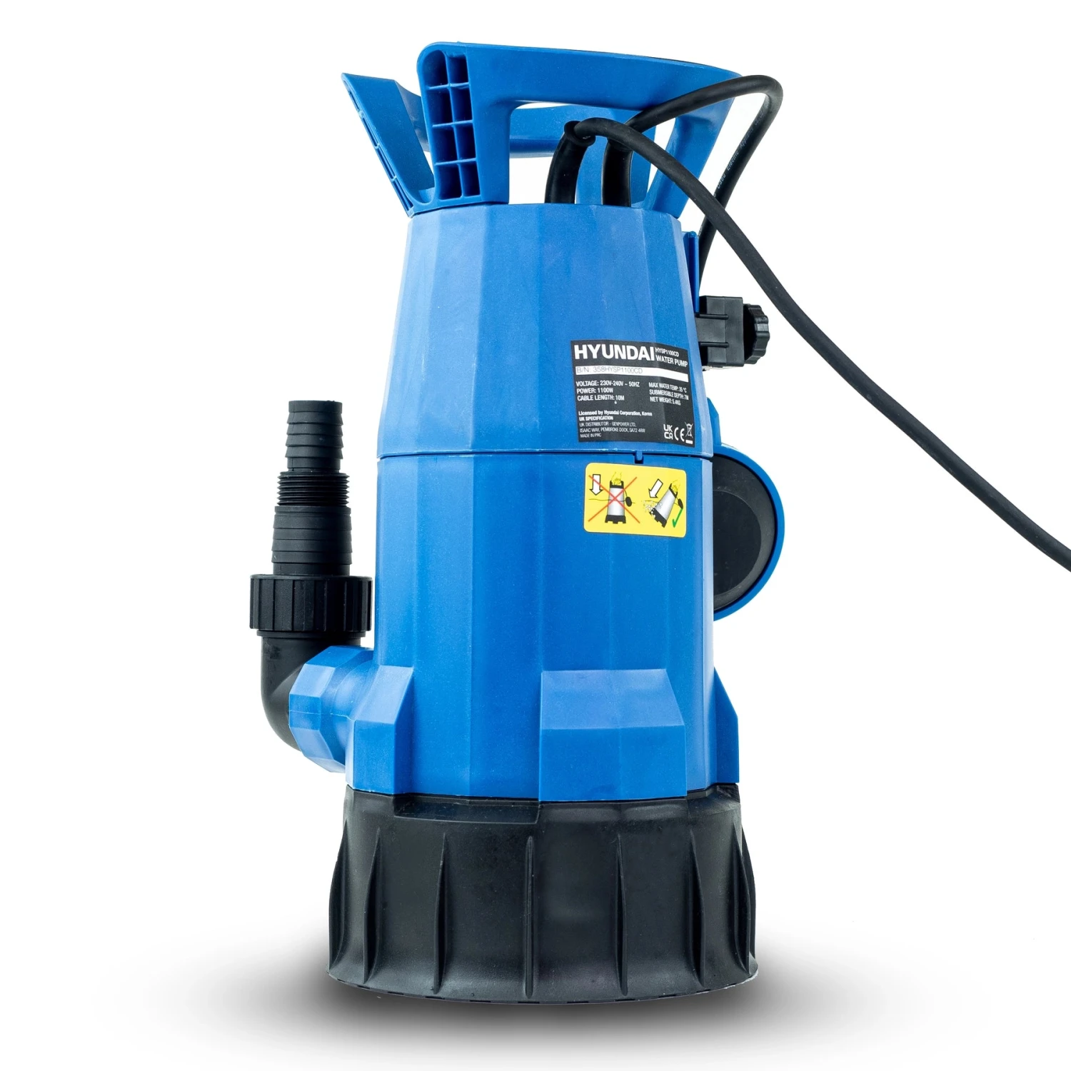 Hyundai HYSP1100CD Electric Clean & Dirty Water Submersible Pump 5 Hyundai HYSP1100CD Electric Clean & Dirty Water Submersible Pump - Image 3