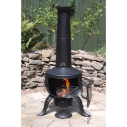 Gardeco Large Tia Chimenea With BBQ Grill -Garden Tools Shop LargeTiaChimeneainBlack incBBQgrill 2