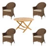 Alexander Rose Roble Bengal Folding Table & San Marino Weave Armchair Set