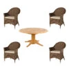 Alexander Rose Roble Bengal Pedestal Table & San Marino Weave Armchair Set -Garden Tools Shop alexander rose bengal pedastal montecarlo 4 set