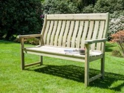 Alexander Rose Malu Pine High Back Bench 5ft -Garden Tools Shop malu 309 l 1 2048x1537 1