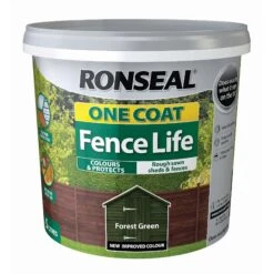 Ronseal One Coat Fence Life 5L -Garden Tools Shop ronseal one coat fence life forest green