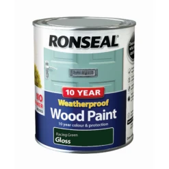 Ronseal 10-Year Weatherproof Gloss Wood Paint 7 Ronseal 10-Year Weatherproof Gloss Wood Paint -Garden Tools Shop ronseal racing green gloss wood paint 0 75