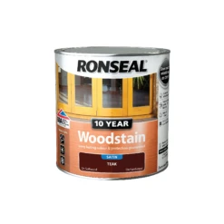 Ronseal 10-Year Satin Woodstain -Garden Tools Shop ronseal teak satin wood stain 2 5l