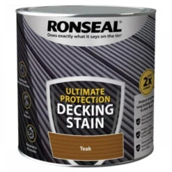 Ronseal Ultimate Protection Decking Stain 2.5L -Garden Tools Shop ronseal ultimate protection decking stain rich teak 2 5 litre 39119