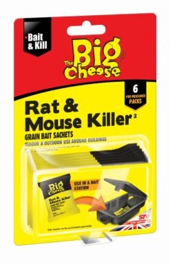 The Big Cheese Rat & Mouse Killer Grain Bait Sachets 6x25g