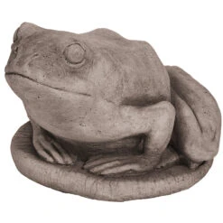 Willowstone Antique Grey Frog On Lily WL516AG